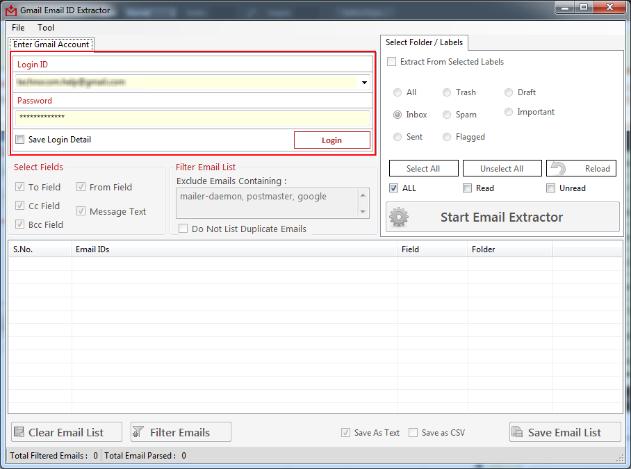 Gmail Email ID Extractor