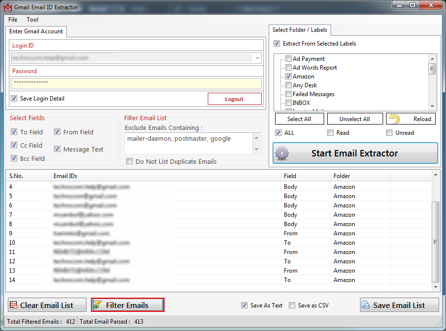 Gmail Email ID Extractor