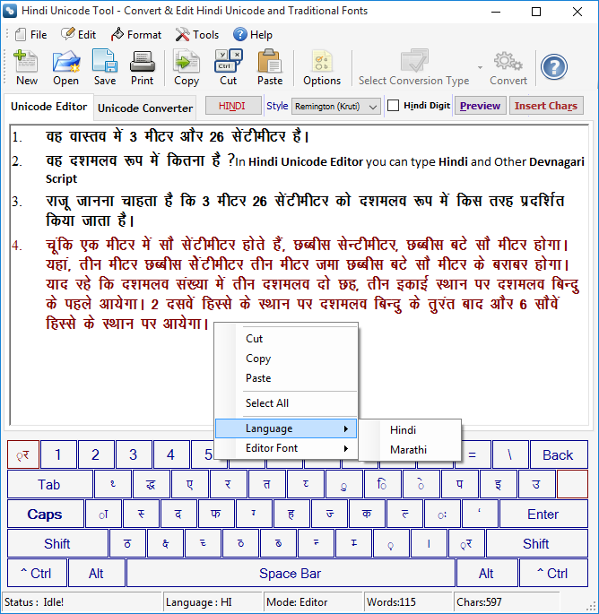 Hindi Unicode Converter