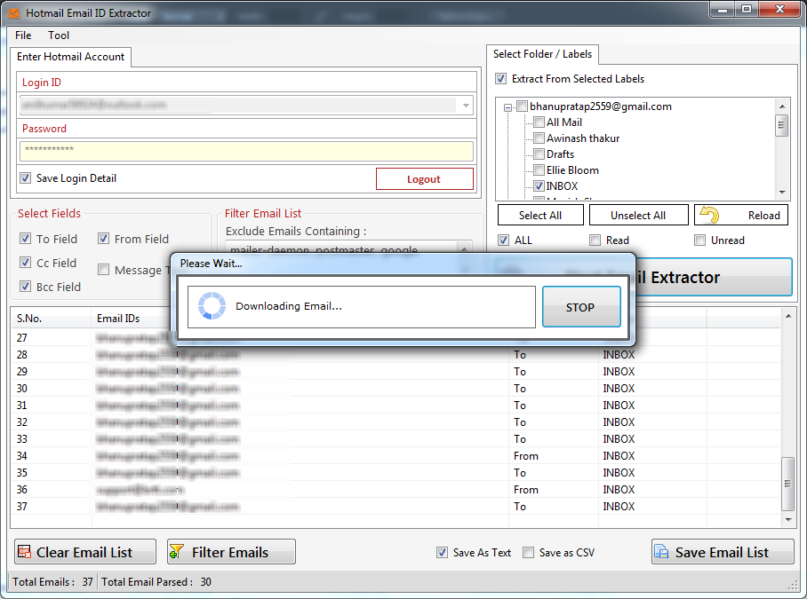 Hotmail Email ID Extractor