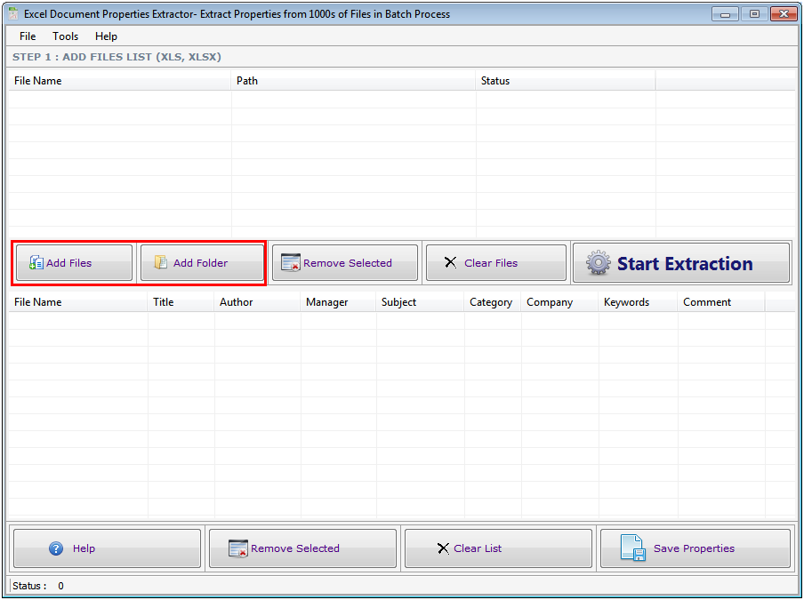 Excel Document Properties Extractor