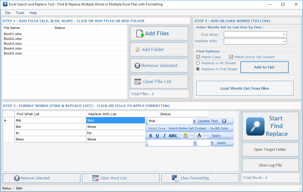 Excel Search and Replace Tool Excel Search and Replace Tool