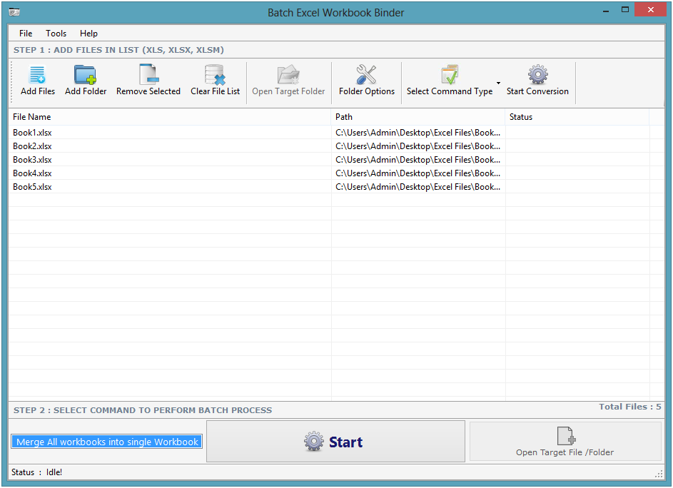 Batch Excel Workbook Binder