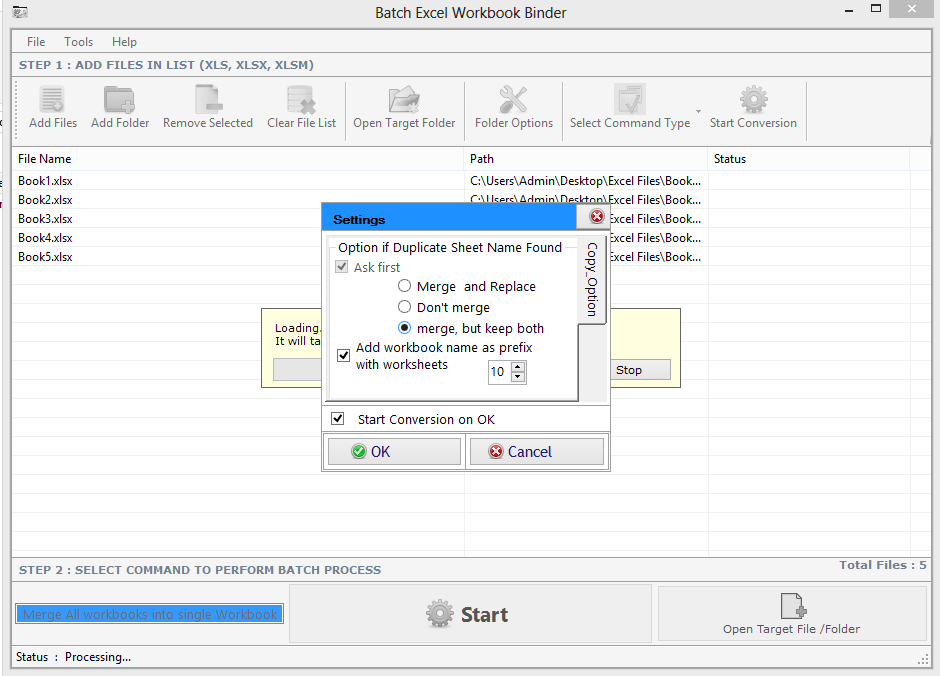 Batch Excel Workbook Binder