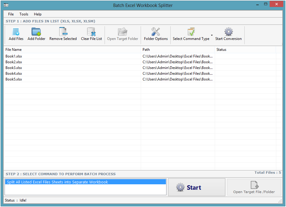 Batch Excel Workbook Splitter