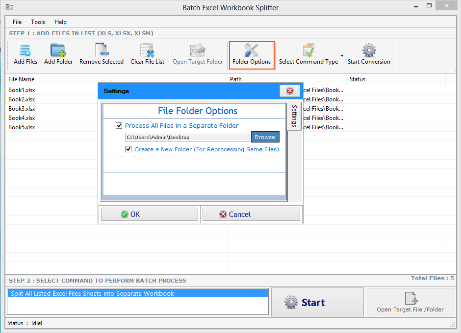 Batch Excel Workbook Splitter