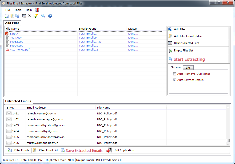Files Email Extractor Files Email Extractor