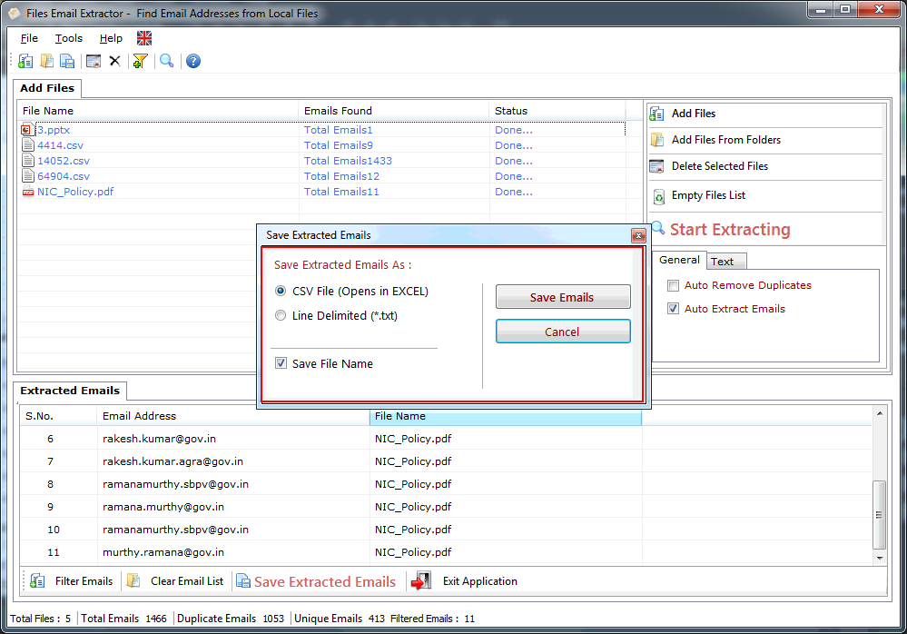 Files Email Extractor Files Email Extractor