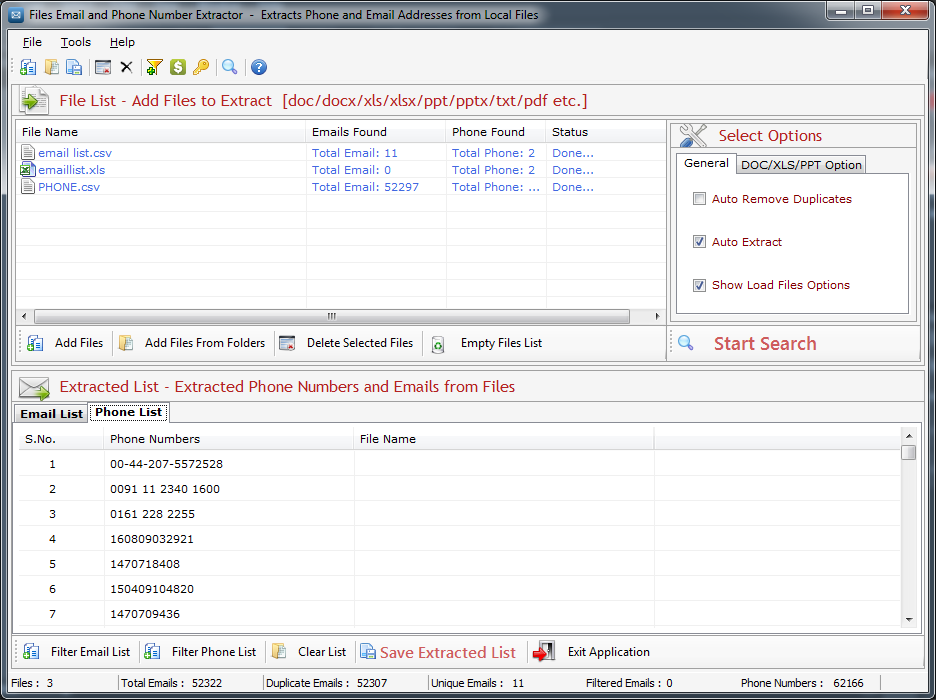 Files Email and Phone Number Extractor Files Email and Phone Number Extractor