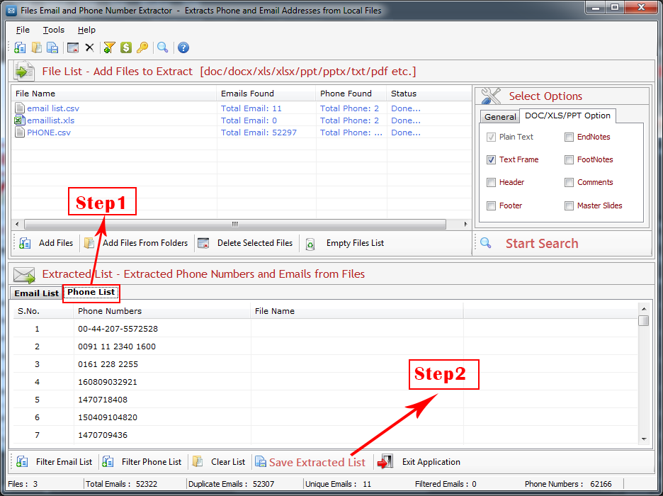 Files Email and Phone Number Extractor Files Email and Phone Number Extractor