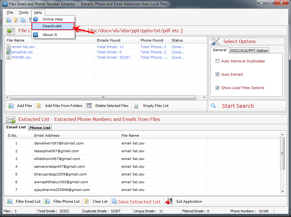 Files Email and Phone Number Extractor Files Email and Phone Number Extractor