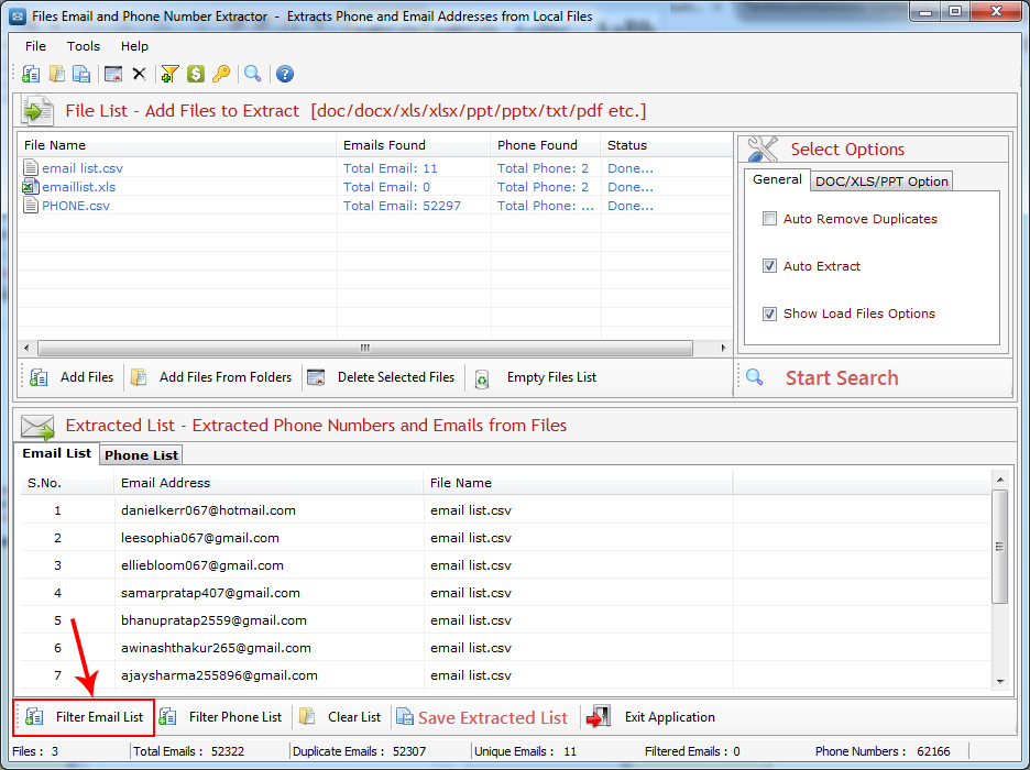 Files Email and Phone Number Extractor Files Email and Phone Number Extractor