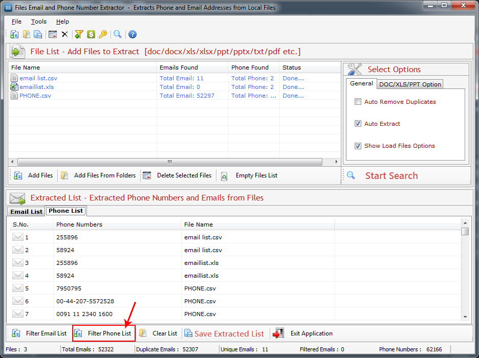 Files Email and Phone Number Extractor Files Email and Phone Number Extractor
