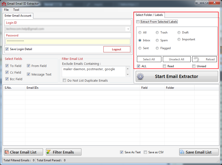 Gmail Email ID Extractor