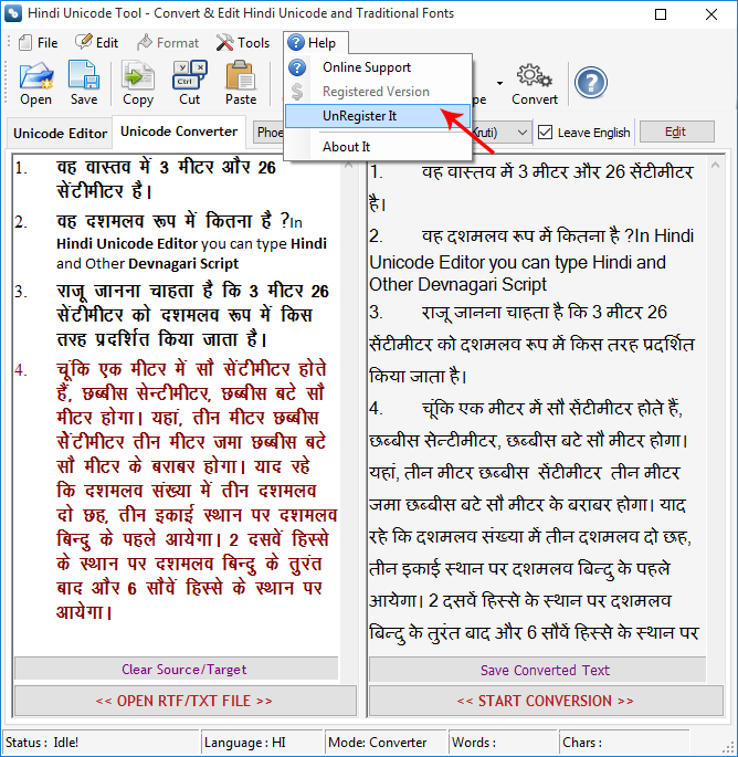 Hindi Unicode Converter