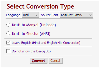 Hindi Unicode Converter