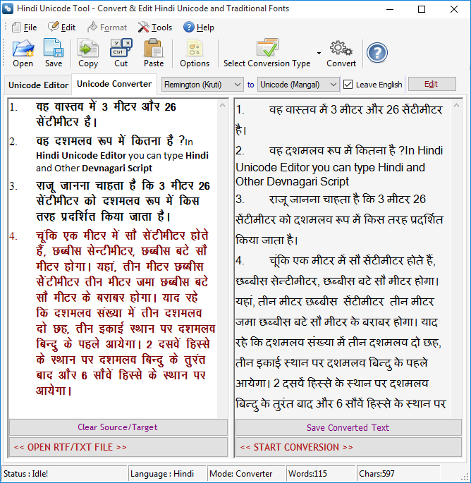 Hindi Unicode Converter