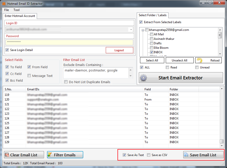 Hotmail Email ID Extractor