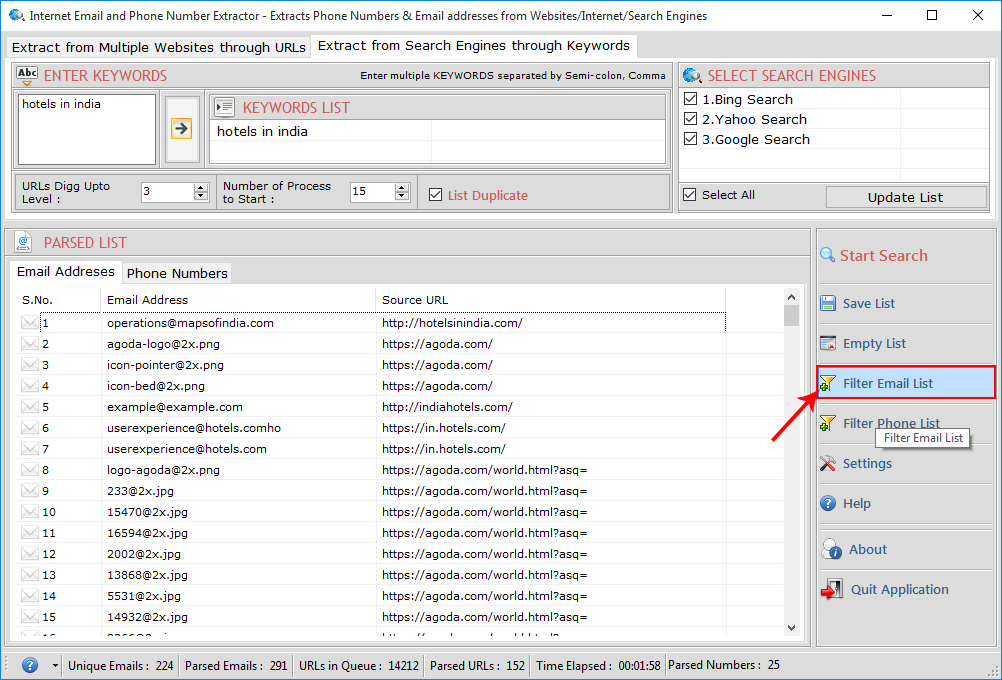 Internet Email and Phone Number Extractor Internet Email and Phone Number Extractor