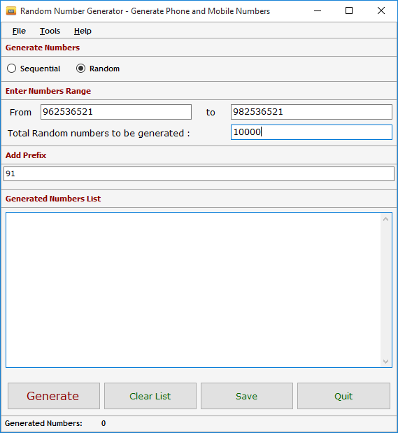 Random Number Generator Random Number Generator