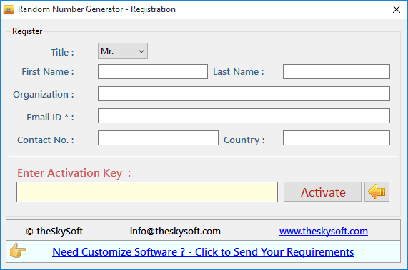 Random Number Generator Random Number Generator
