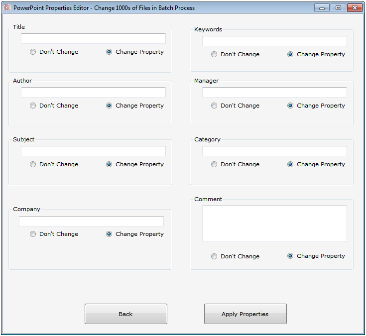 PowerPoint Document Properties Editor