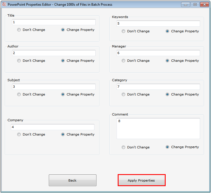 PowerPoint Document Properties Editor