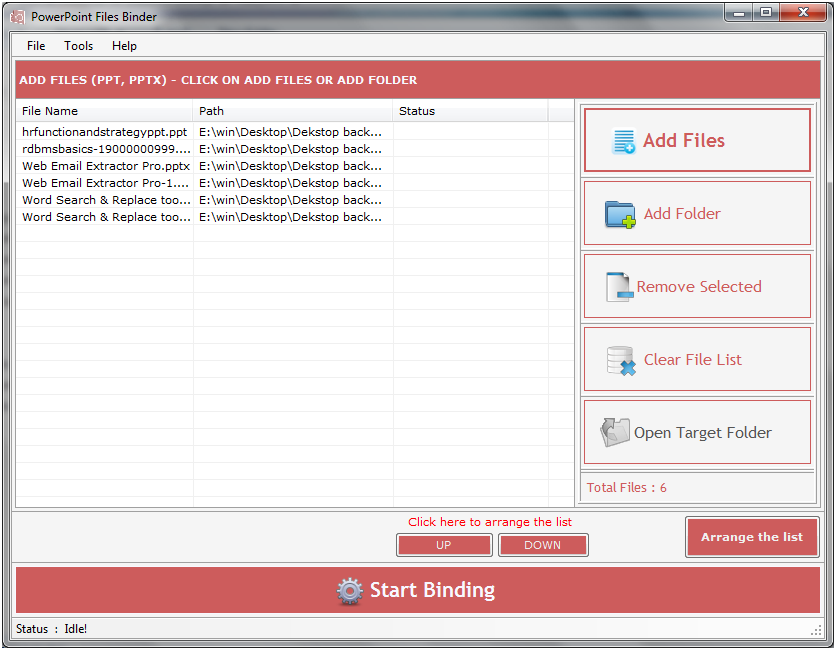 PowerPoint Files Binder screenshot PowerPoint Files Binder screenshot