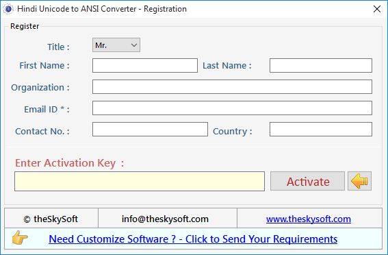 Hindi Unicode to ANSI Converter Hindi Unicode to ANSI Converter