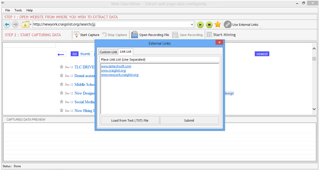 Web Data Miner Web Data Miner