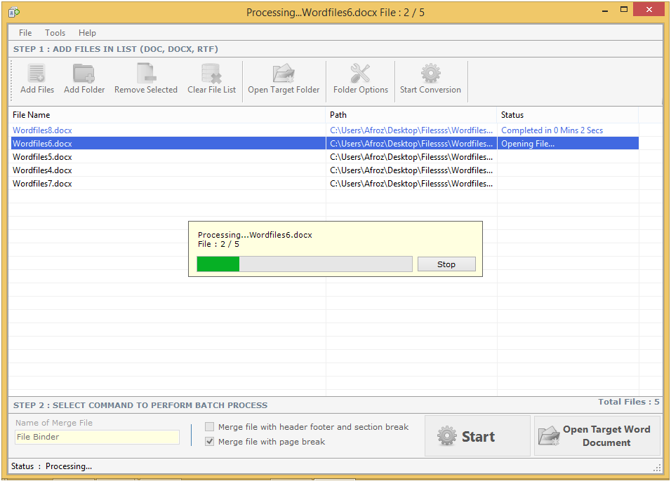 Batch Word Files Merger Batch Word Files Merger