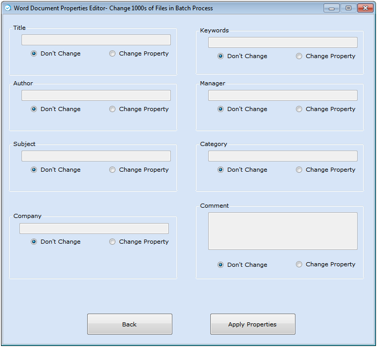 Word Document Properties Editor Word Document Properties Editor