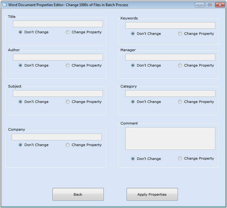 Word Document Properties Editor