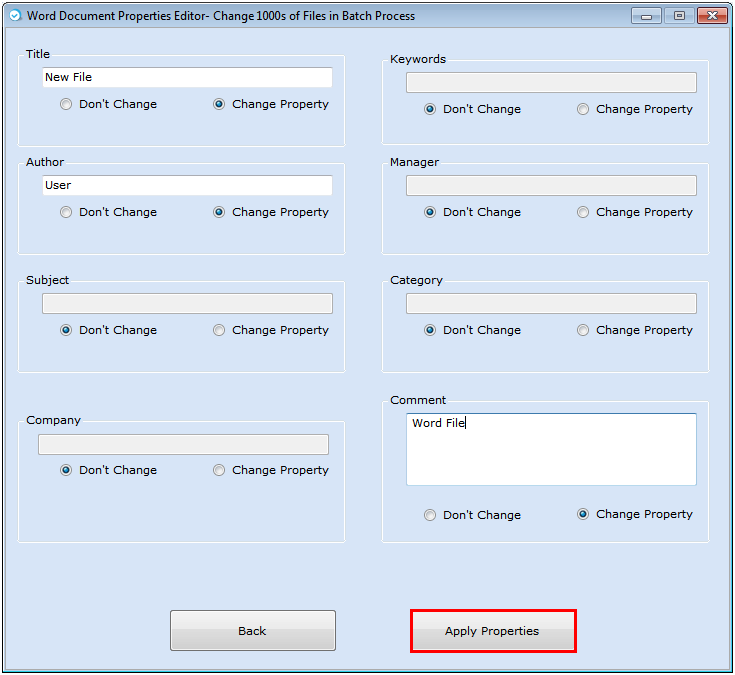 Word Document Properties Editor Word Document Properties Editor