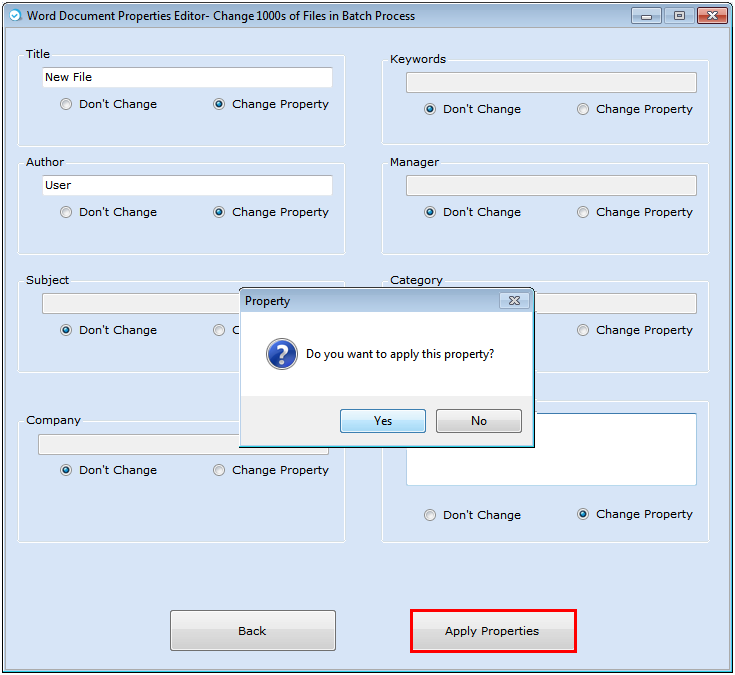 Word Document Properties Editor Word Document Properties Editor