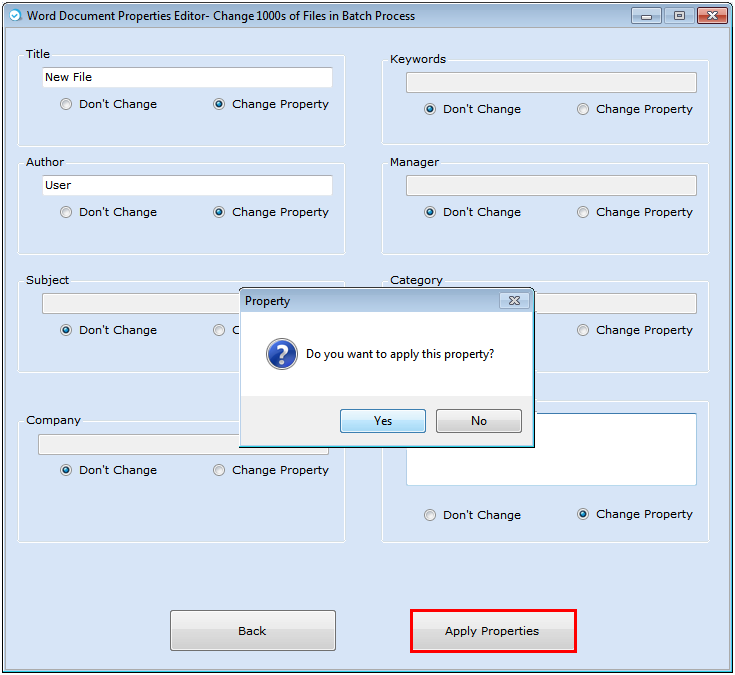 Word Document Properties Editor