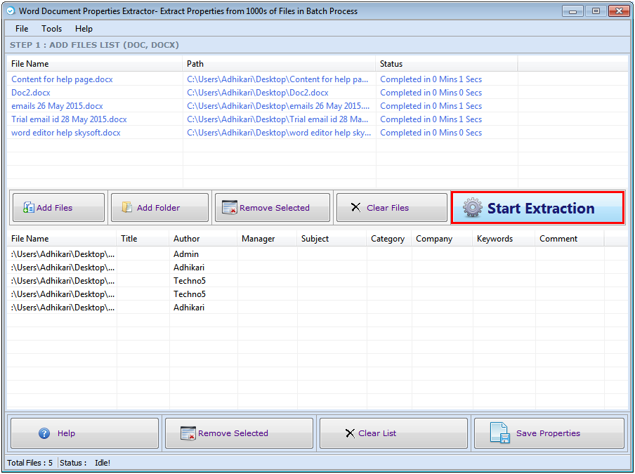 Word Document Properties Extractor Word Document Properties Extractor