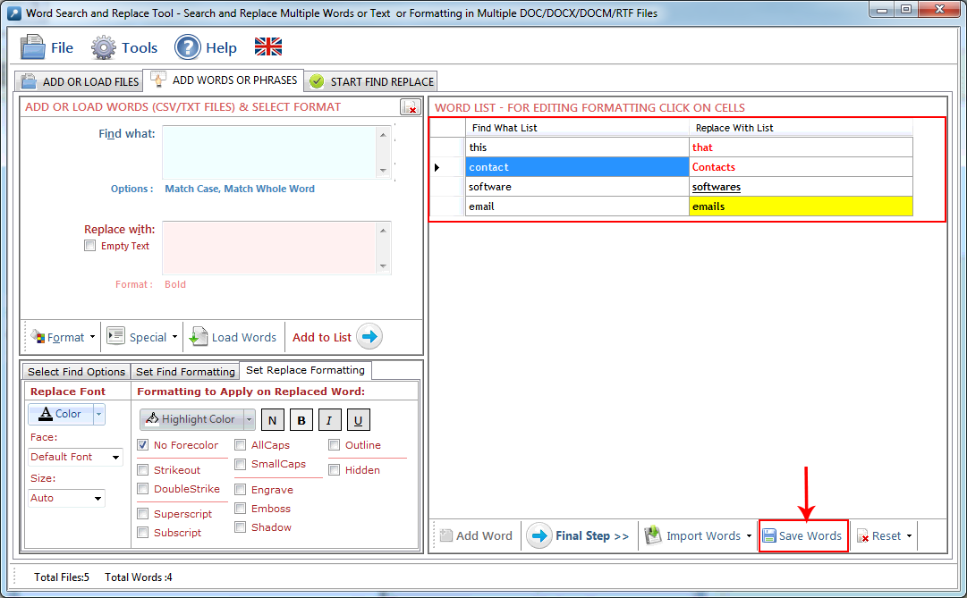 Word Search and Replace Tool Word Search and Replace Tool