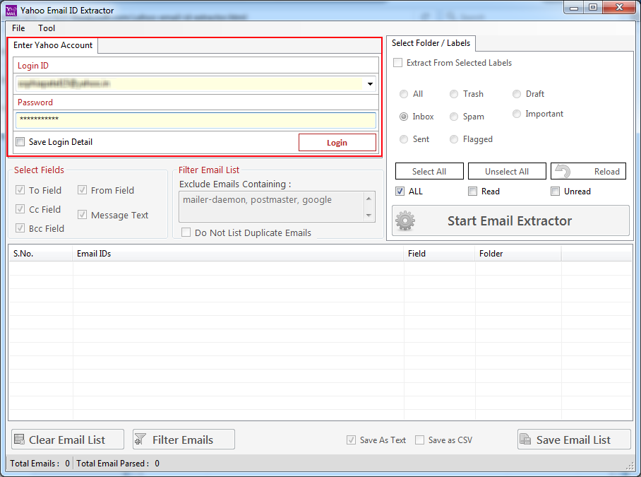 Yahoo Email ID Extractor Yahoo Email ID Extractor