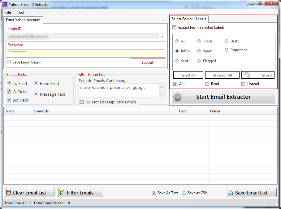 Yahoo Email ID Extractor Yahoo Email ID Extractor