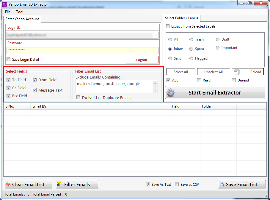 Yahoo Email ID Extractor Yahoo Email ID Extractor